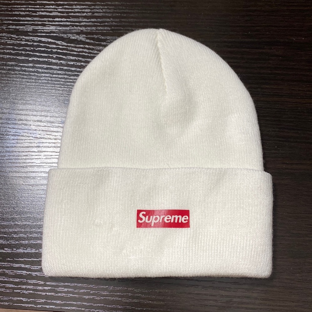 White Supreme Beanie